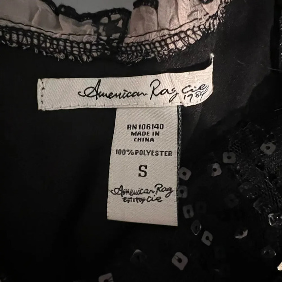 American Rag, S, sequent ruffle lace, smock-waist sleeveless lined mini dress￼ - Picture 9 of 10